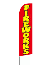 Fireworks (Red) Feather Flag