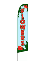 Flowers (Red/Blue) Feather Flag