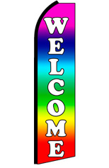 WELCOME (Rainbow) Feather Flag