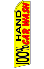 100% HAND CAR WASH (Horizontal) Feather Flag