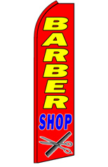 BARBER SHOP (Red) Feather Flag