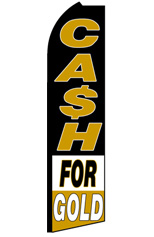 CASH FOR GOLD Feather Flag