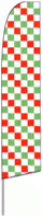 Checkered (Red, White & Green) Feather Flag
