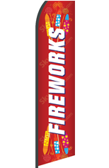 FIREWORKS (Red, Custom) Feather Flag