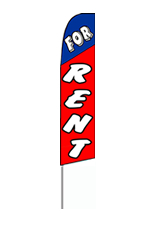 For Rent (Blue/Red) Feather Flag