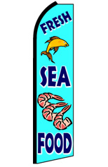 FRESH SEA FOOD Feather Flag