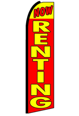 Now Renting (Red/Yellow) Feather Banner Flag