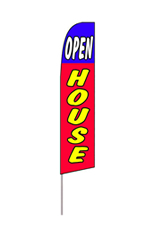 Open House (Blue/Red/Yellow) Feather Flag