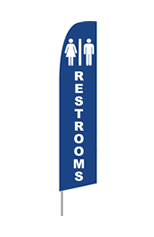 Restrooms Feather Flag