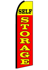 Self-Storage Yellow & Red Feather Banner Flag