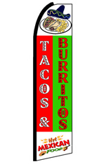 TACOS & BURRITOS Feather Flag