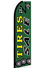 Tires Sale (Green) Feather Flag