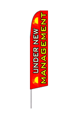 Under New Management (Red) Feather Flag