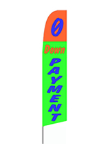 Zero Down Payment (Orange & Green) Feather Flag
